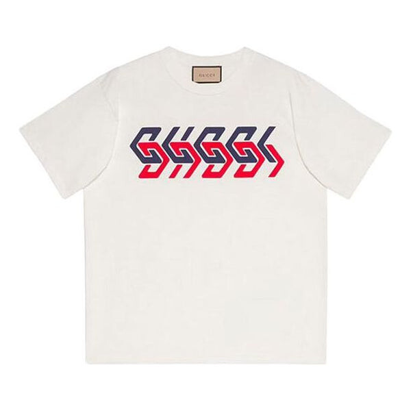 

Футболка GUCCI Cotton jersey T-shirt with Gucci mirror print 'Ivory', белый
