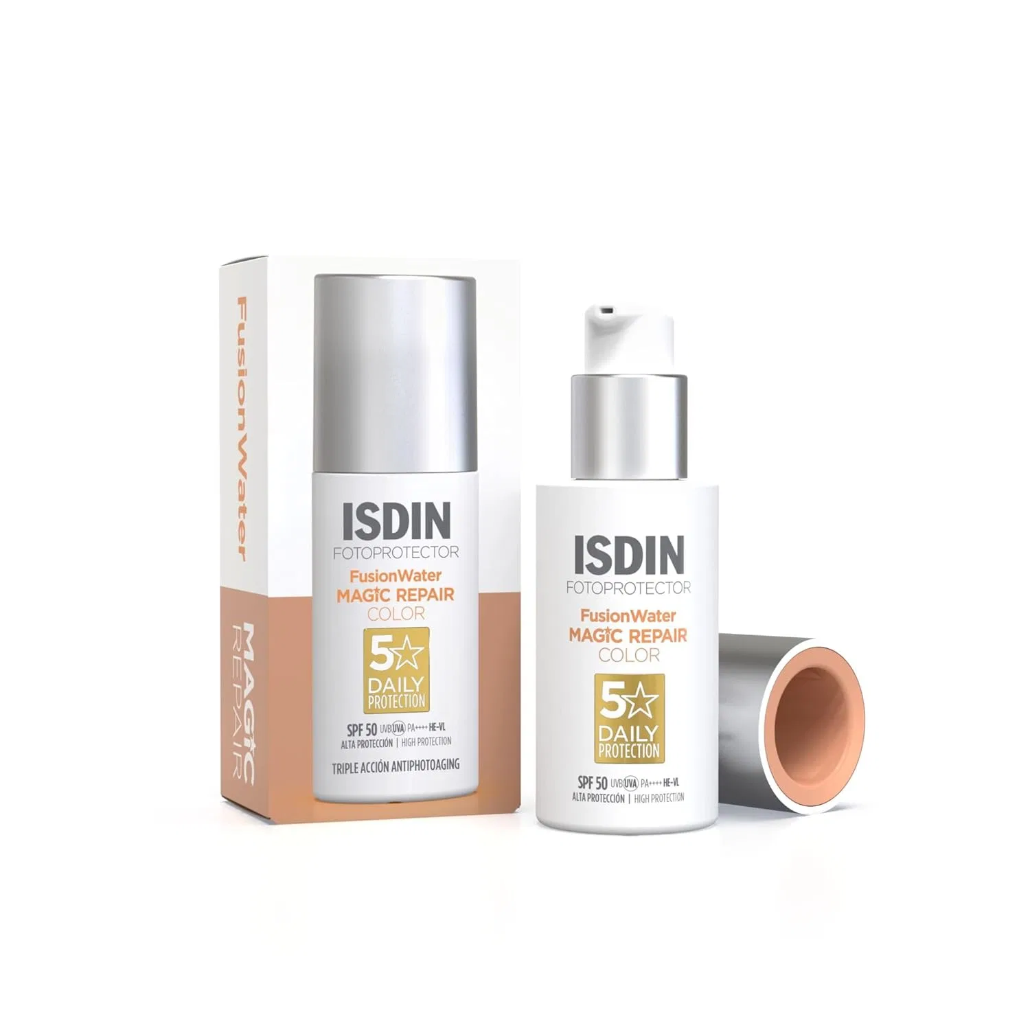 Тонирующий антивозрастной солнцезащитный крем ISDIN Fusion Water Magic Repair Colour SPF 50 Isdin