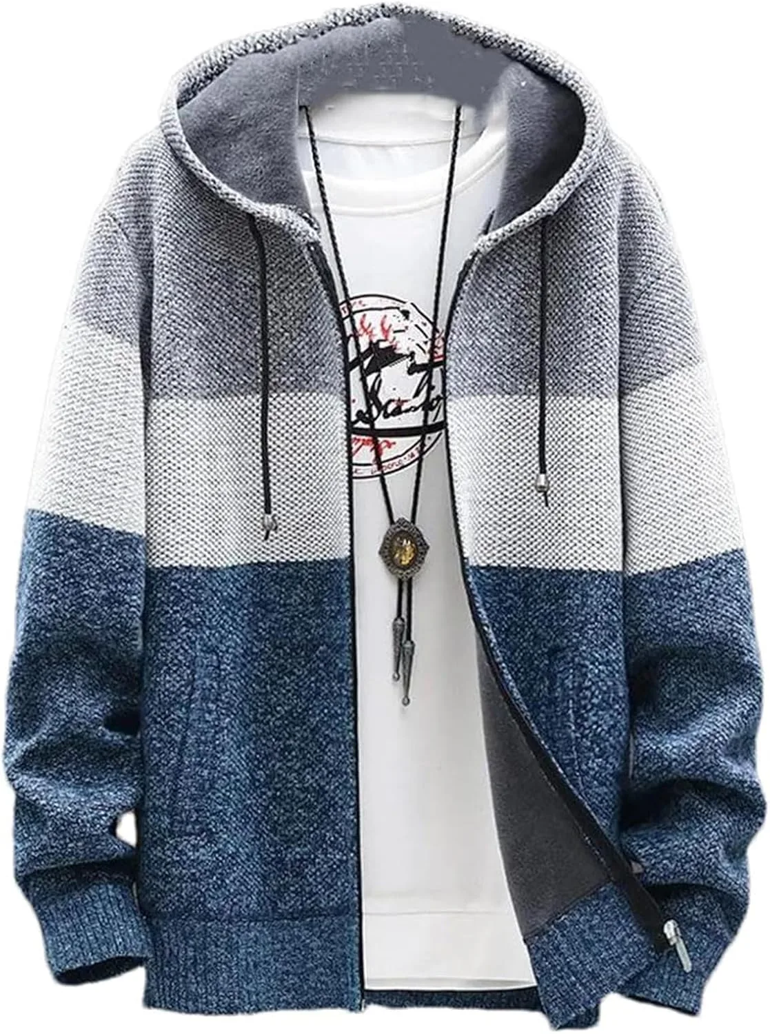 

Мужской кардиган Ymosrh, с капюшоном, размеры L-4XL