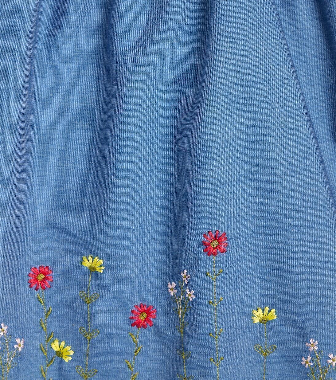Платье Клементина с вышивкой из хлопка La Coqueta, Blue Floral — фото 3