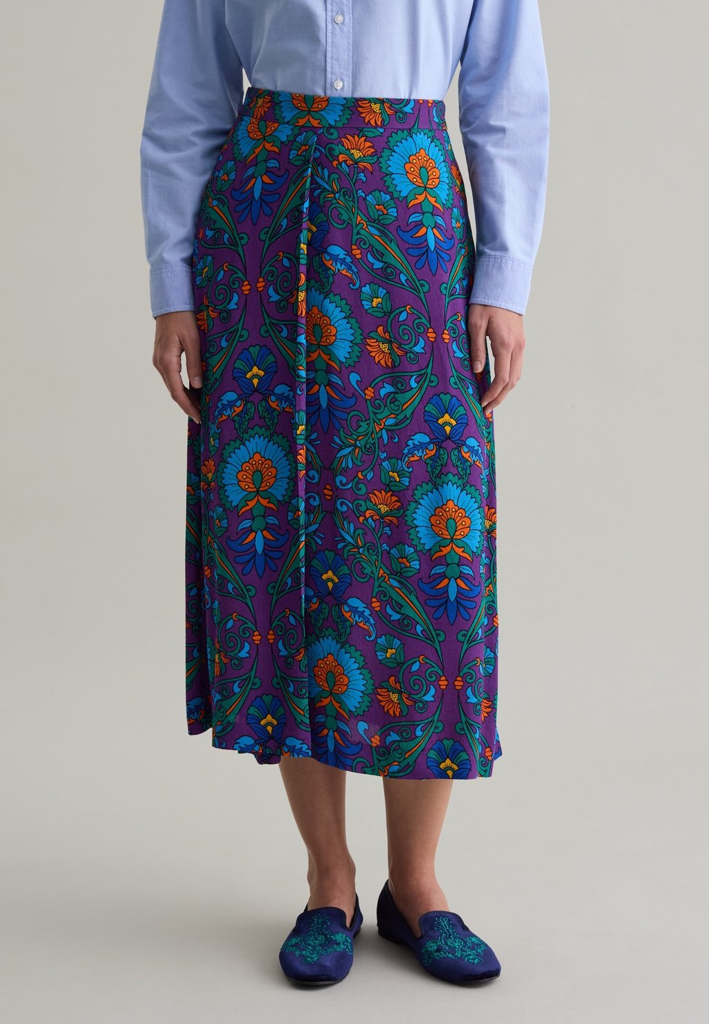

Юбка А-силуэта MIDI WITH PRINT PIOMBO, синий
