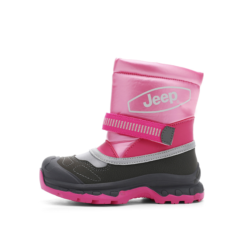 

Термоусадочные водонепроницаемые противоскользящие противоударные износостойкие высокие зимние ботинки Kids' Jeep, plum красный