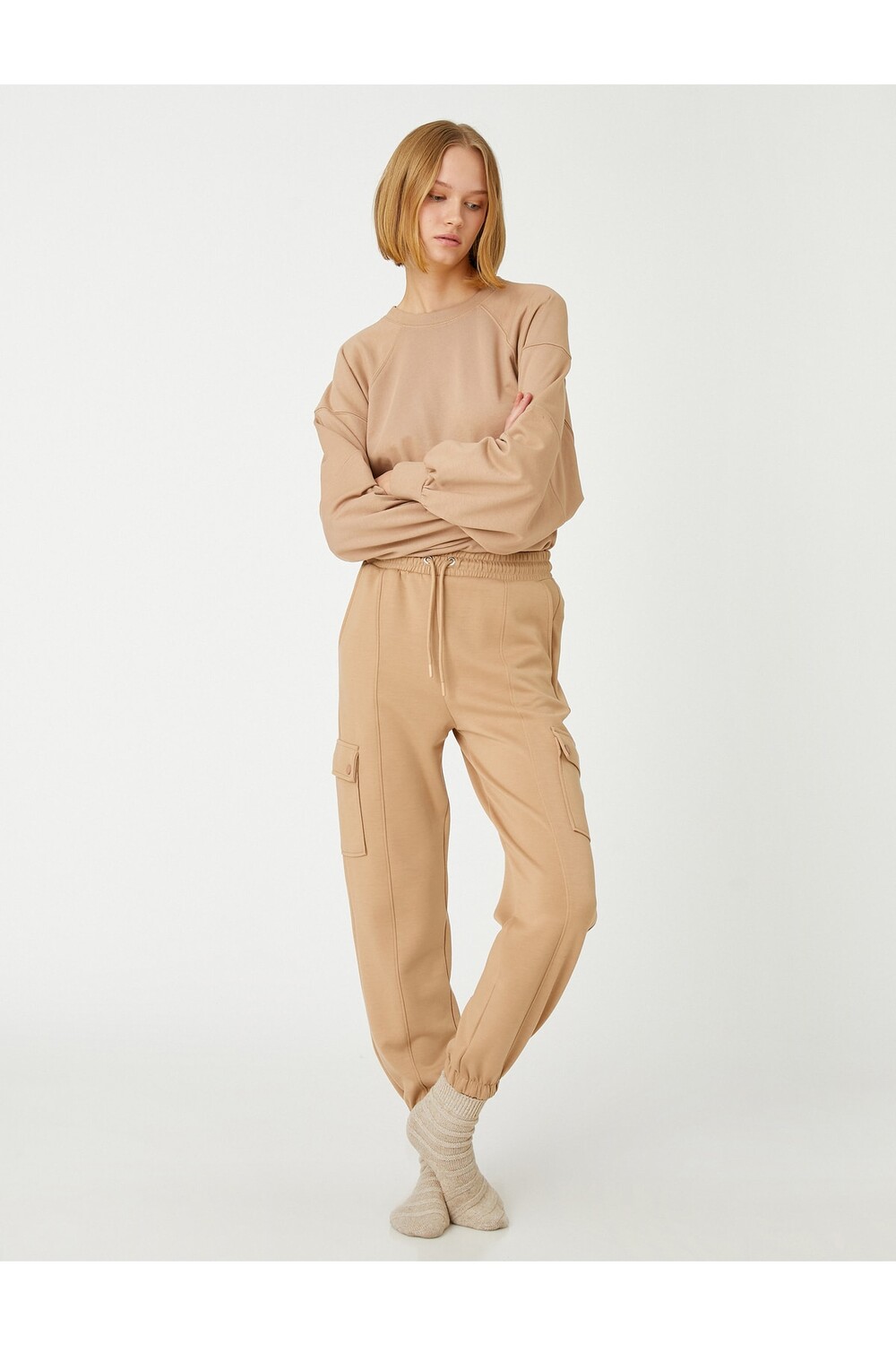 

Пижамные штаны Jogger с карманами Koton, бежевый