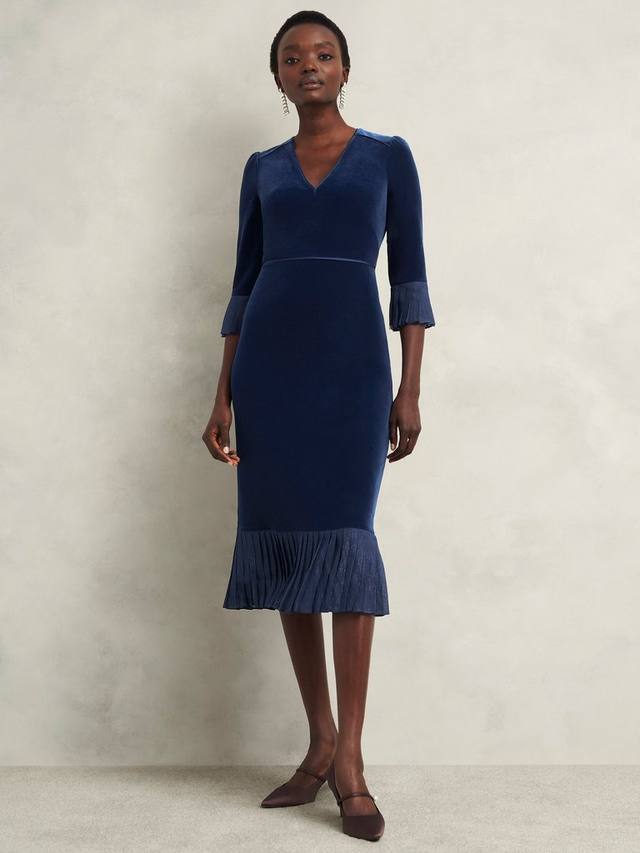 

Миниатюрное бархатное платье мэри Hobbs, цвет Riverside Blue