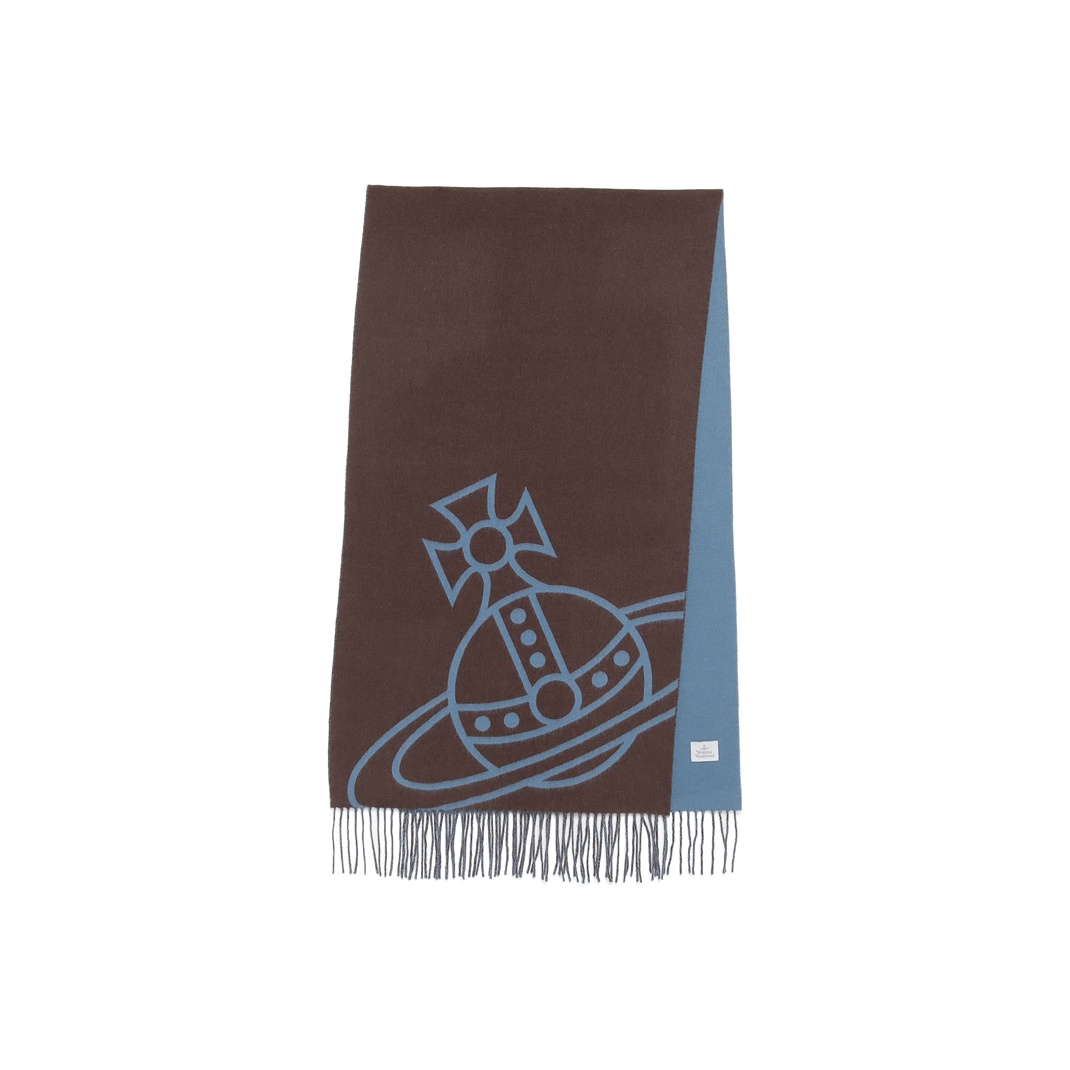 

Vivienne Westwood Вязаный шарф женский коричневый синий, Brown Blue