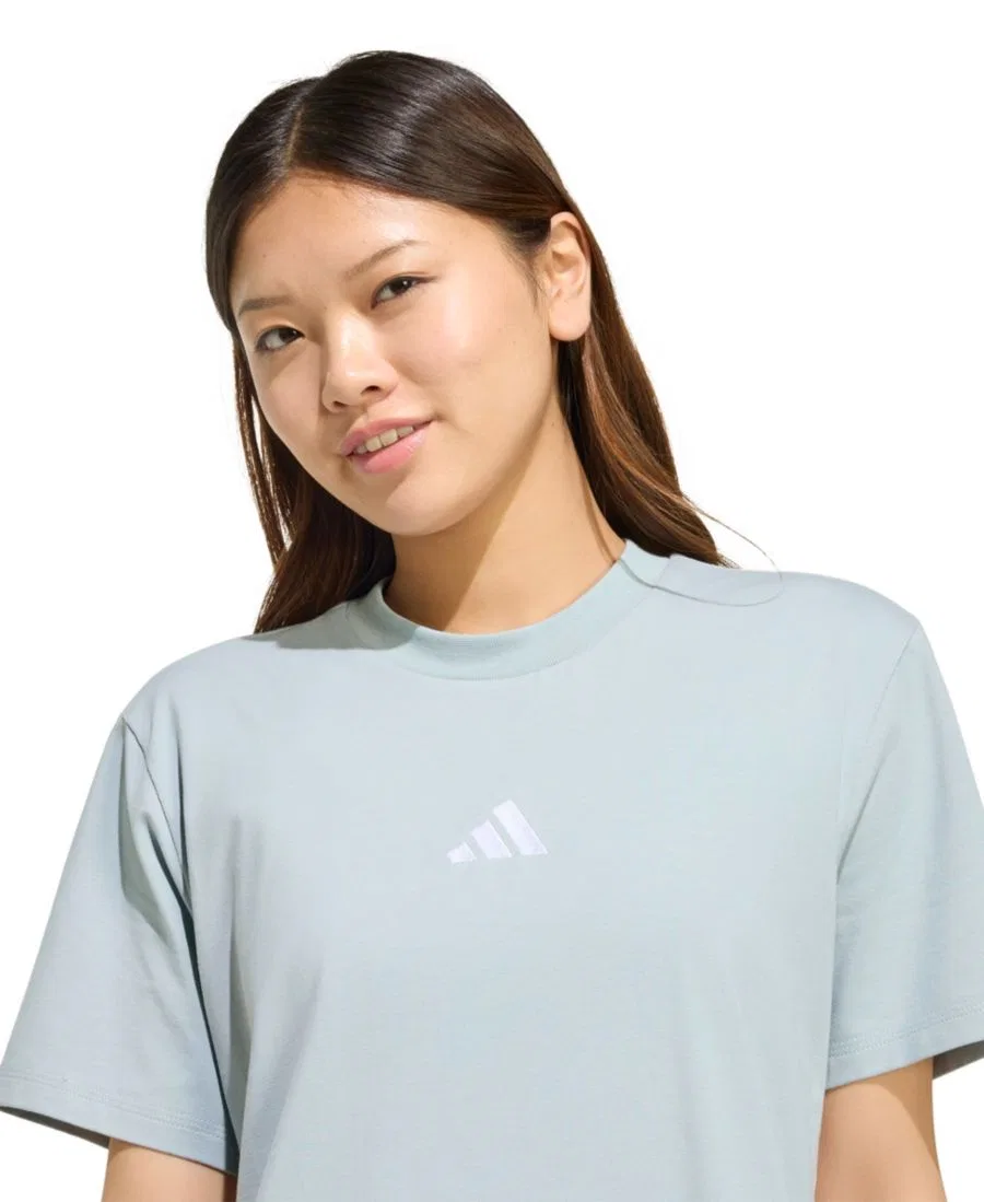 Женская футболка-платье с круглым вырезом и тремя полосками Adidas — фото 3