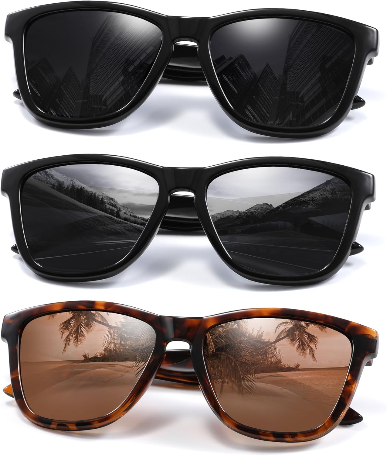 

Поляризованные солнцезащитные очки для женщин, модные, классические, в стиле ретро, ​​женские солнцезащитные очки для мужчин, очки для вождения, защита от УФ-излучения kunchu, Blackgrey+black+baobrown