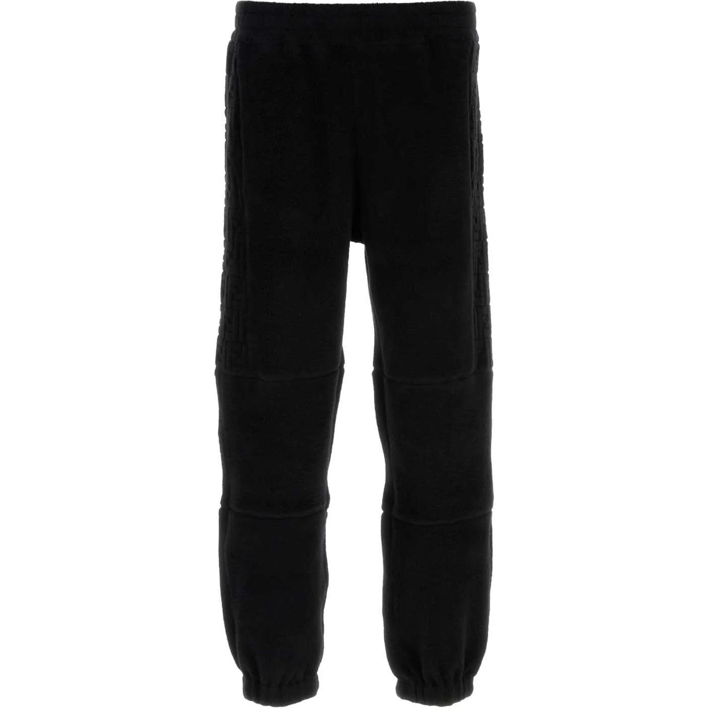 

Прямые брюки с эластичным поясом из махровой ткани FENDI, черный