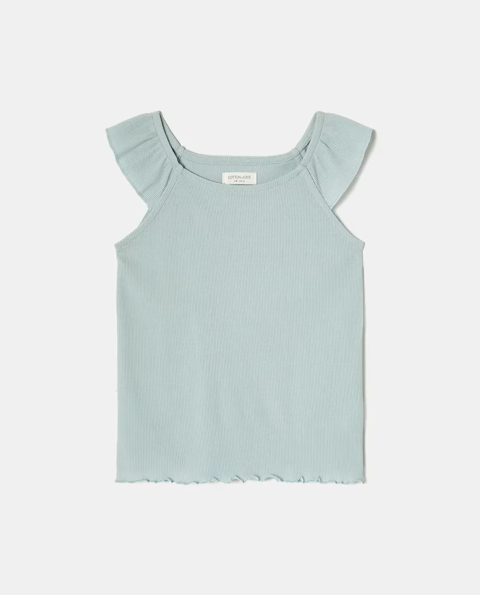

Девичья майка в рубчик Cotton Juice, синий