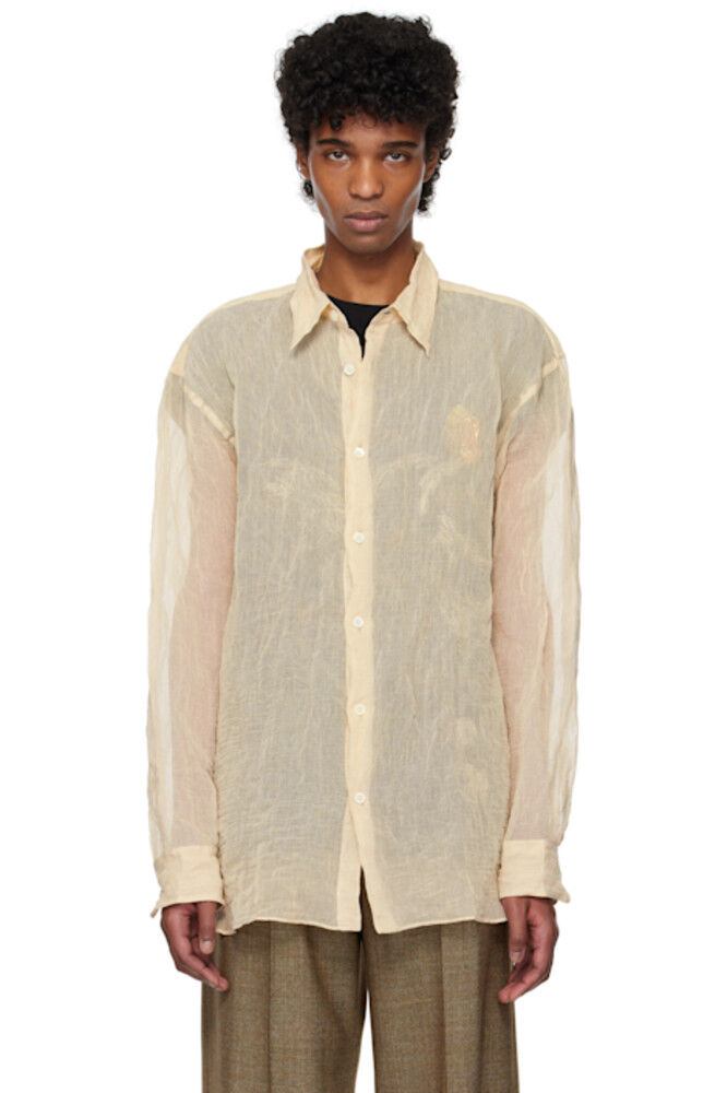 

Рубашка бежевая с металлизированной нитью Dries Van Noten