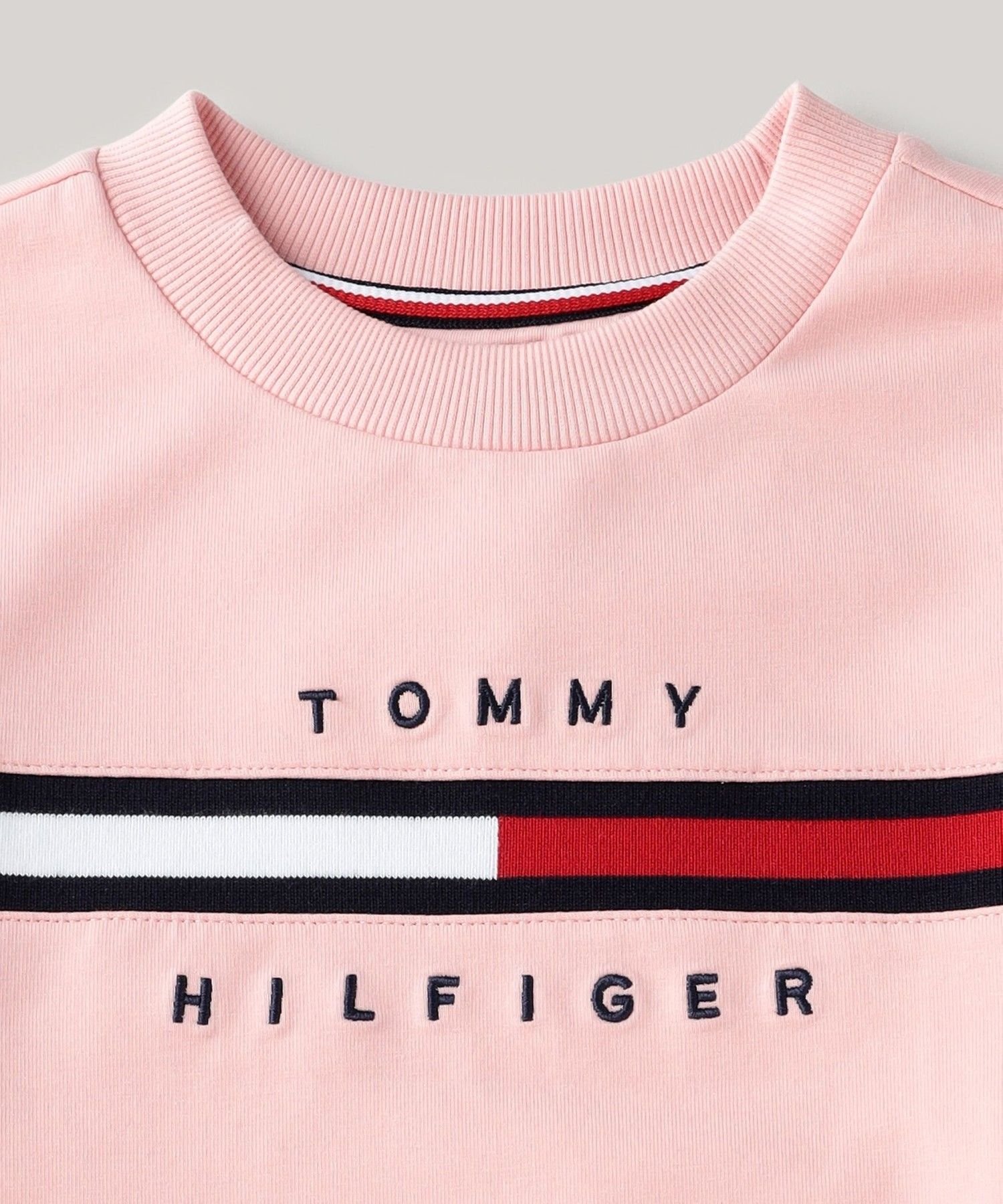 Девичье платье с круглым вырезом и ребристой вставкой TOMMY HILFIGER, Gray P1N — фото 4