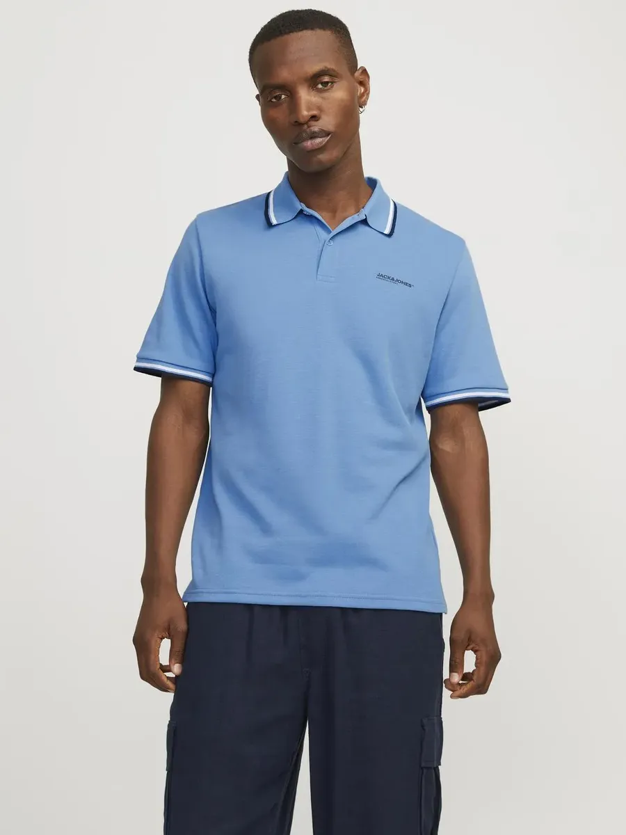 

Рубашка-поло Jack & Jones "JJCAMPA POLO SS", цвет Pacific Coast