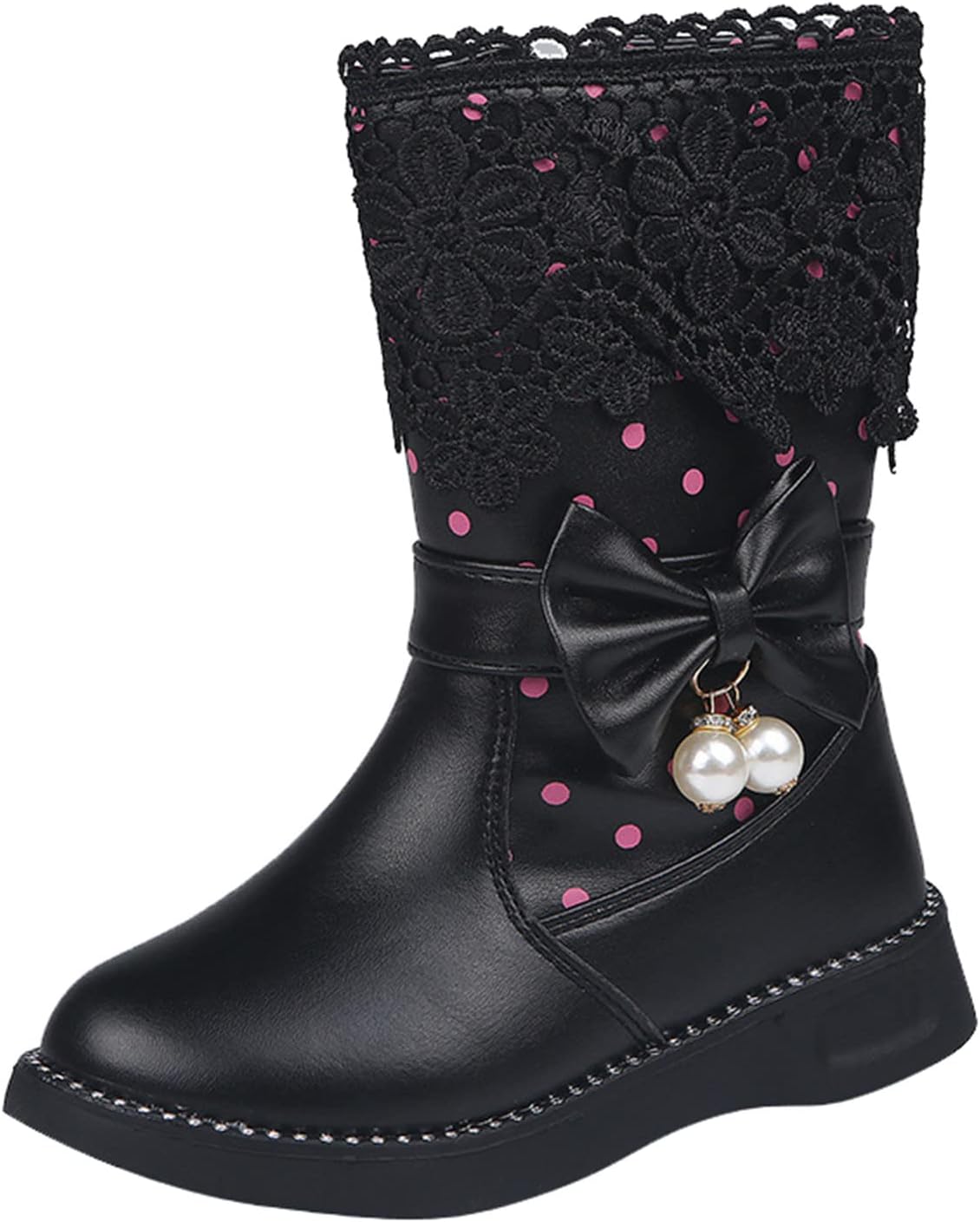 

Generic Детские ботинки на щиколотку, кожаная обувь для девочек, водонепроницаемые короткие кожаные ботинки, нескользящие, дышащие, телесного цвета, на молнии (черные, 9,5-10 лет)