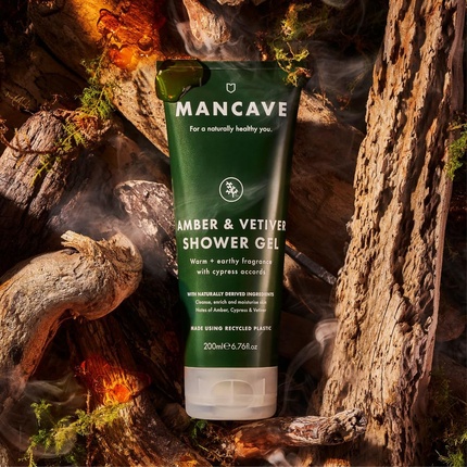 Мужской гель для душа Amber Vetiver с натуральными ингредиентами - веганский Mancave — фото 2