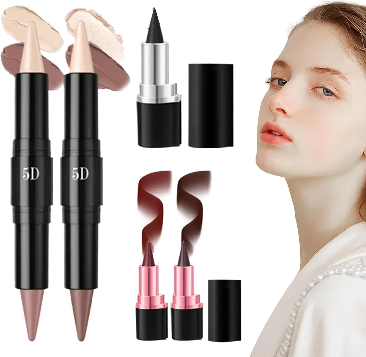 Набор для макияжа 5D с двойной кистью, No Brand, 1 шт., Set01