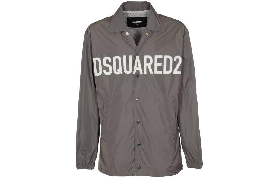 

DSQUARED 2 Куртка-рубашка с принтом логотипа, Gray