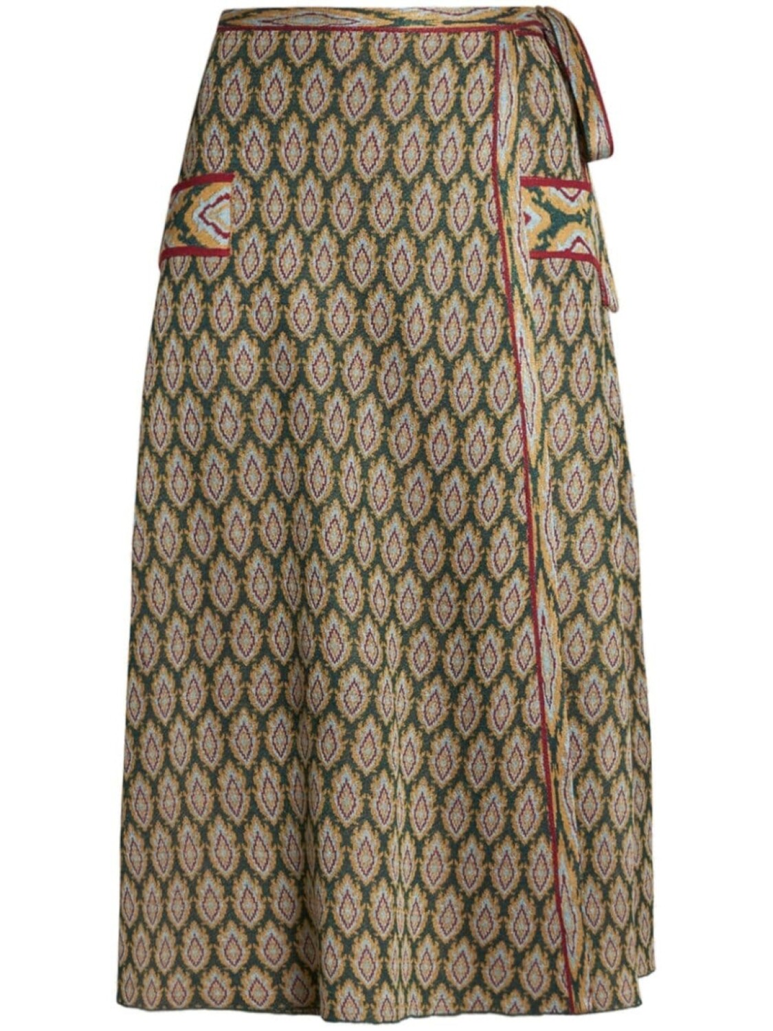

ETRO юбка миди с запахом из жаккардовой вязки, зеленый