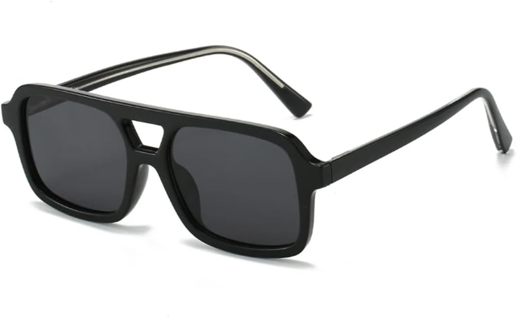 

Ретро-солнцезащитные очки с двойной перемычкой для женщин и мужчин, роскошные, прозрачные, конфетного цвета, с защитой от УФ-излучения UV400, в тренде UATXTAU, Black Grey