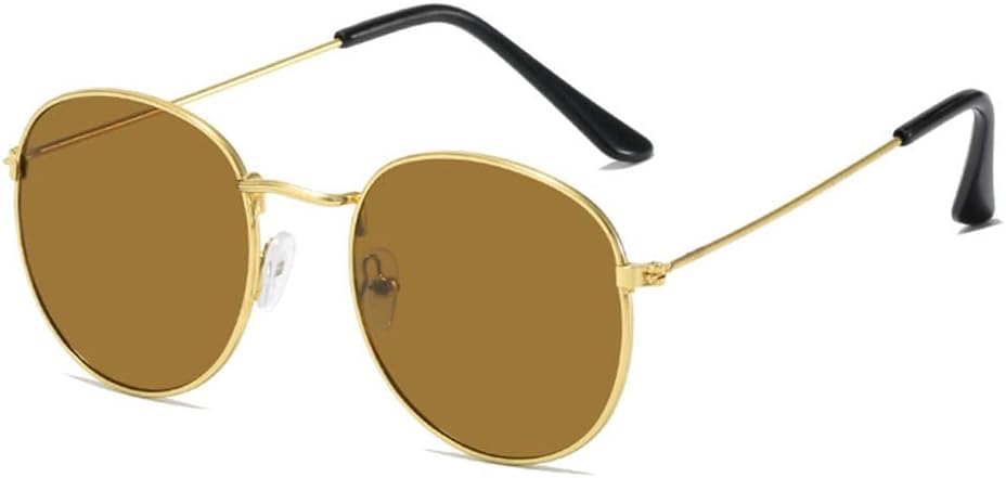 

Круглые солнцезащитные очки для мужчин, винтажные металлические солнцезащитные очки для женщин, солнцезащитные очки-маски, женские солнцезащитные очки для женщин и мужчин LOVQZAOF, Brown