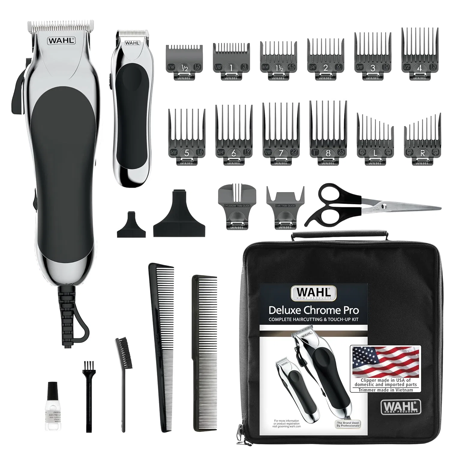 Набор для стрижки Wahl Deluxe Chrome Pro 25 предметов Wahl