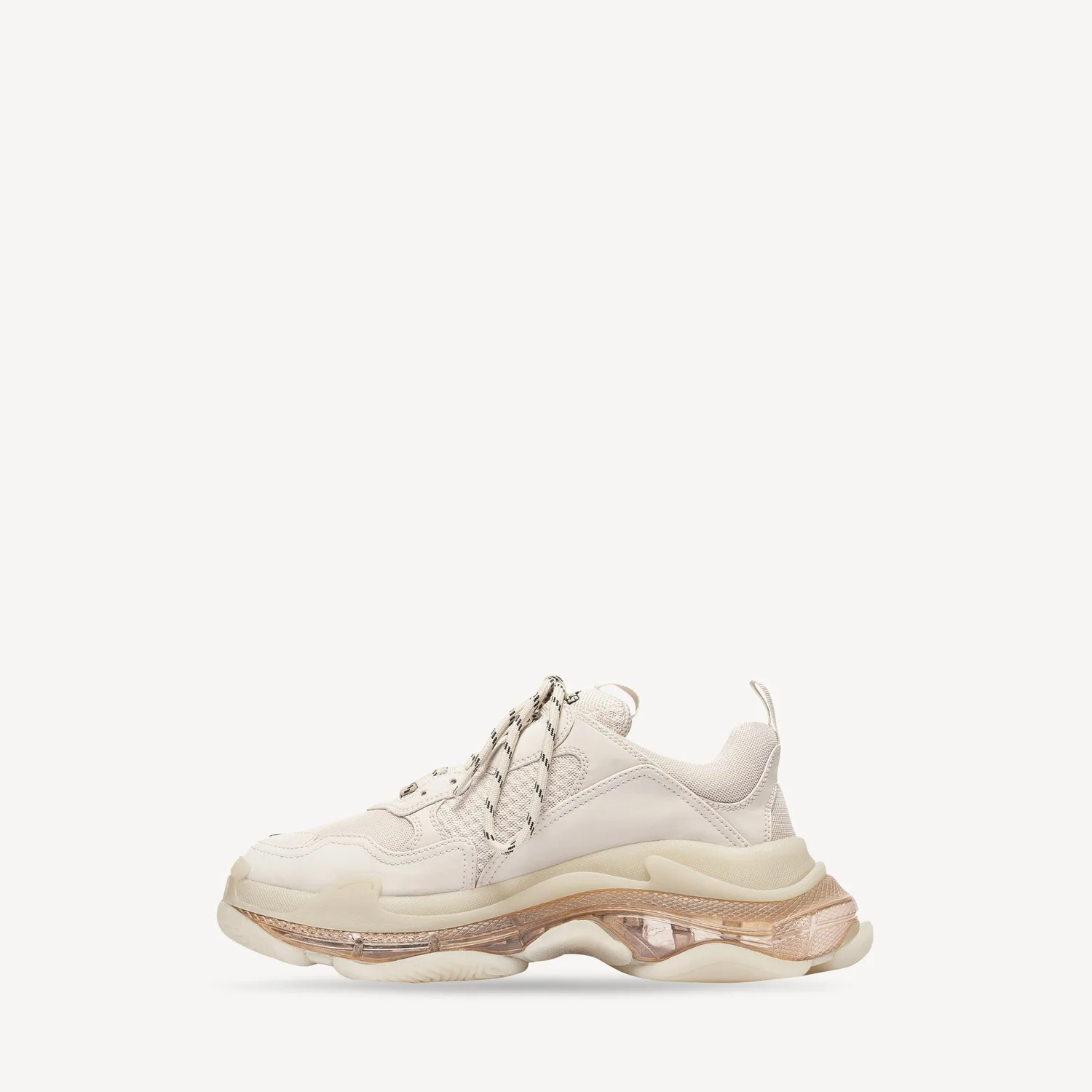 BALENCIAGA Мужские кроссовки Triple S с прозрачной подошвой в белом цвете — фото 3