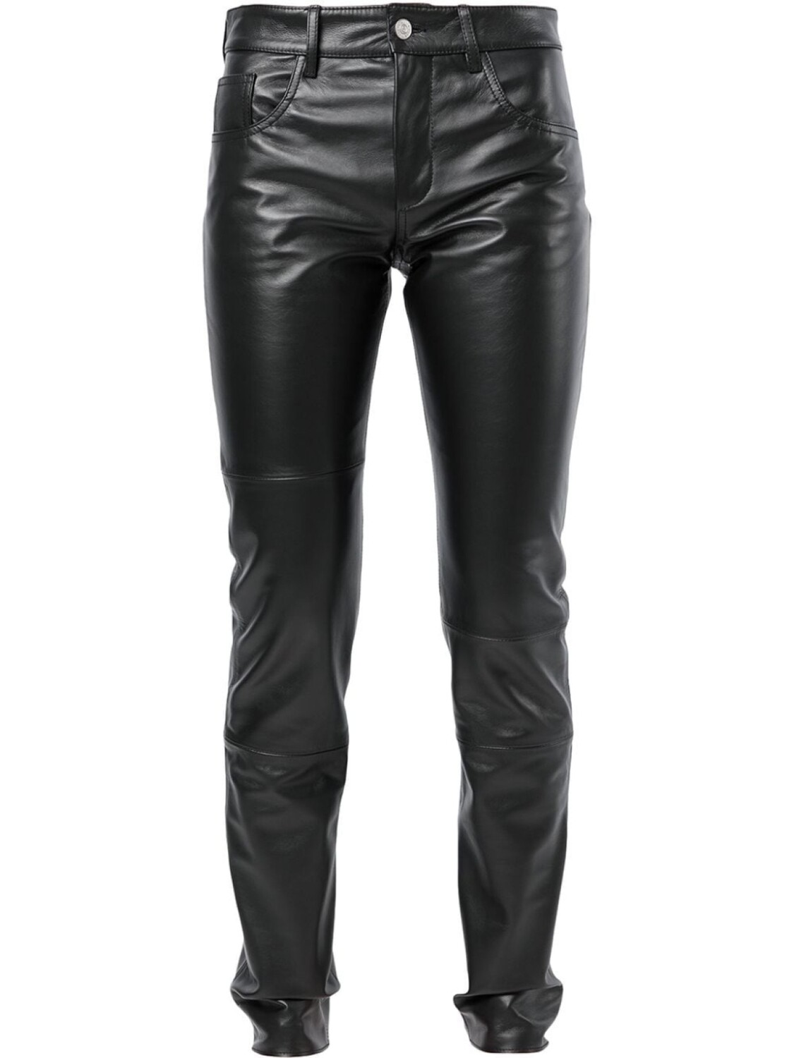 

MM6 Maison Margiela кожаные брюки прямого кроя, черный