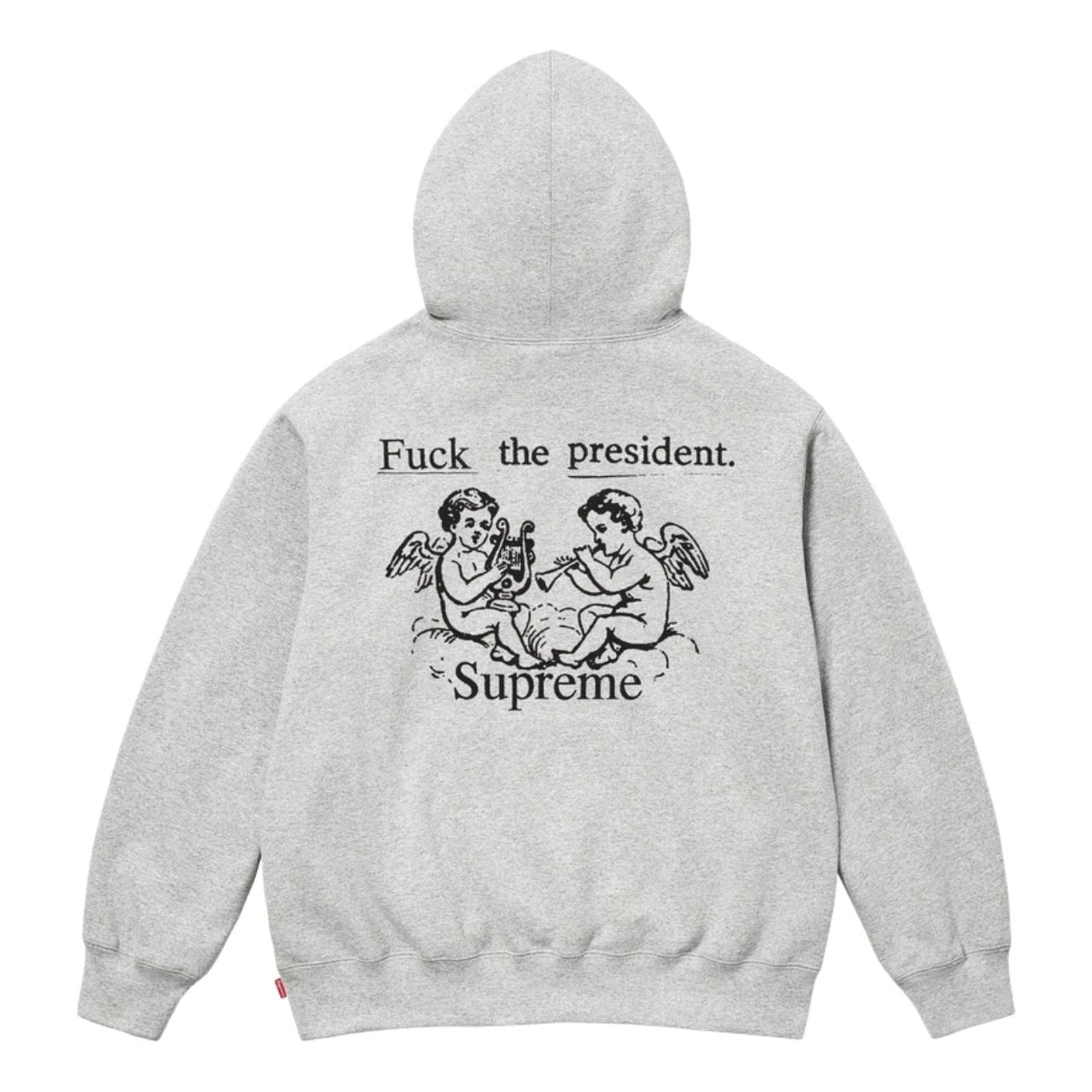 Толстовка Supreme FW25 President с капюшоном, цвет «серый меланж»
