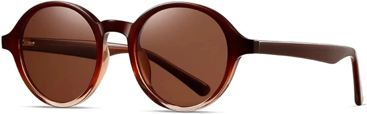 

Мужские круглые солнцезащитные очки в стиле панк, двухцветные солнцезащитные очки с защитой от УФ-излучения UV400, женские солнцезащитные очки DSVIGF, Red Brown Brown