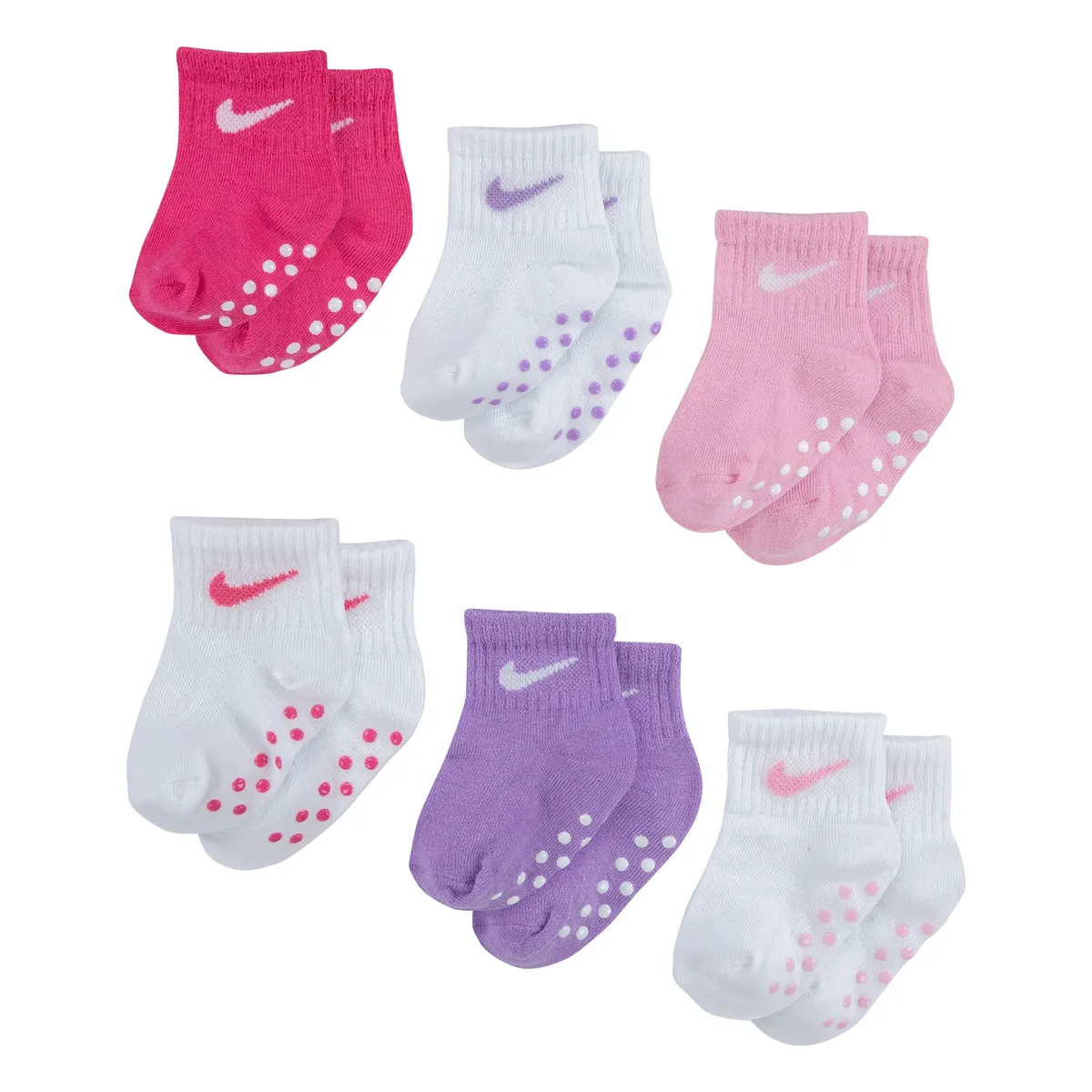 

Носки Nike Sportswear ABS "POP COLOR GRIPPER INFANT/TODDLER AN" (комплект, 6 пар), цвет Weiß-Rosa-Weiß-Lila-Weiß-Pink