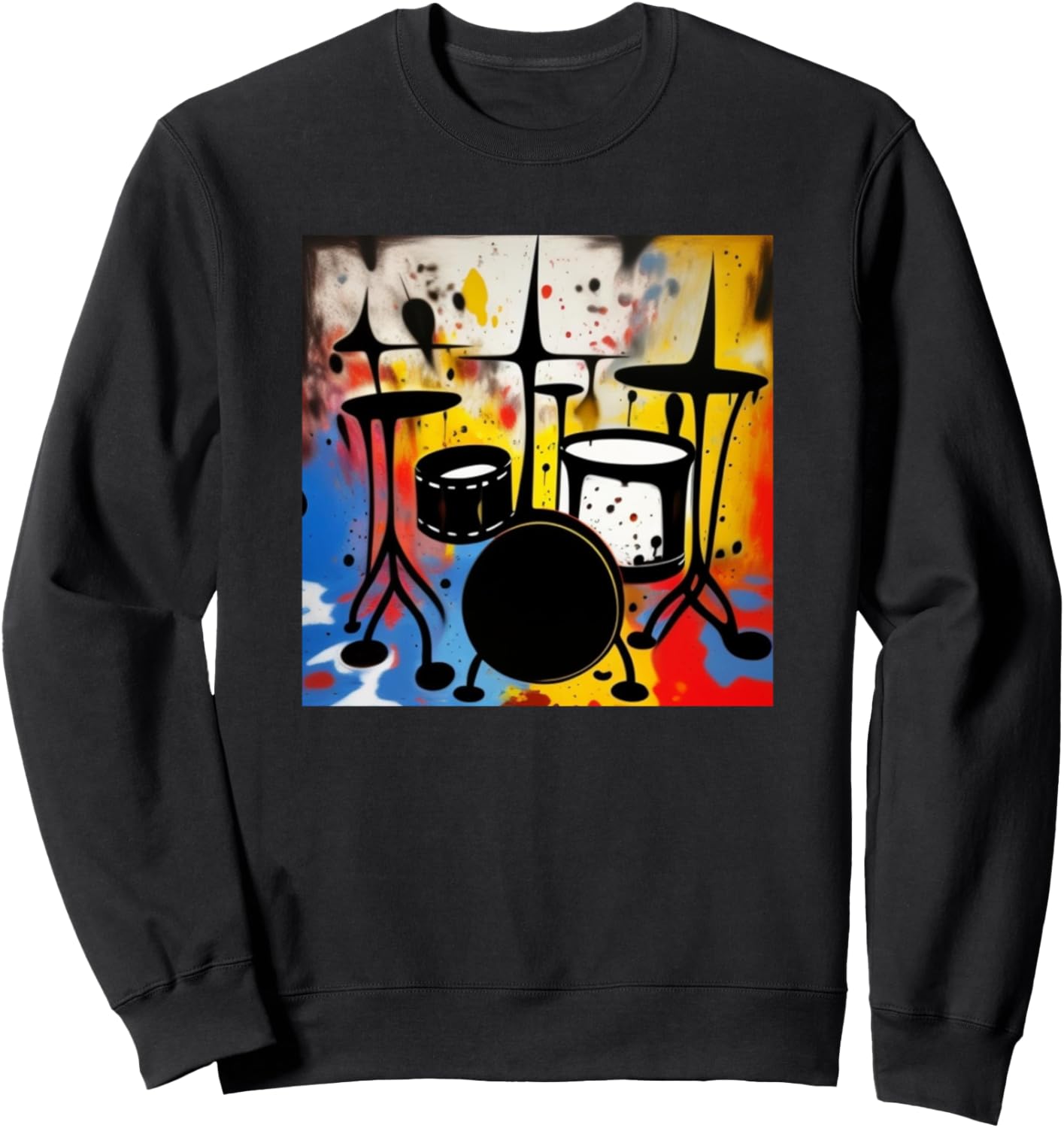 

Толстовка с силуэтом барабанщика в разноцветном исполнении Drums + Music Art Men Women Kids Boys Girls Gift