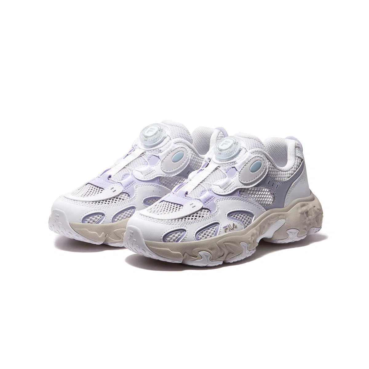 Кроссовки Heritage FHT из искусственной кожи и текстиля Lilac/FILA White Kids' FILA KIDS — фото 4