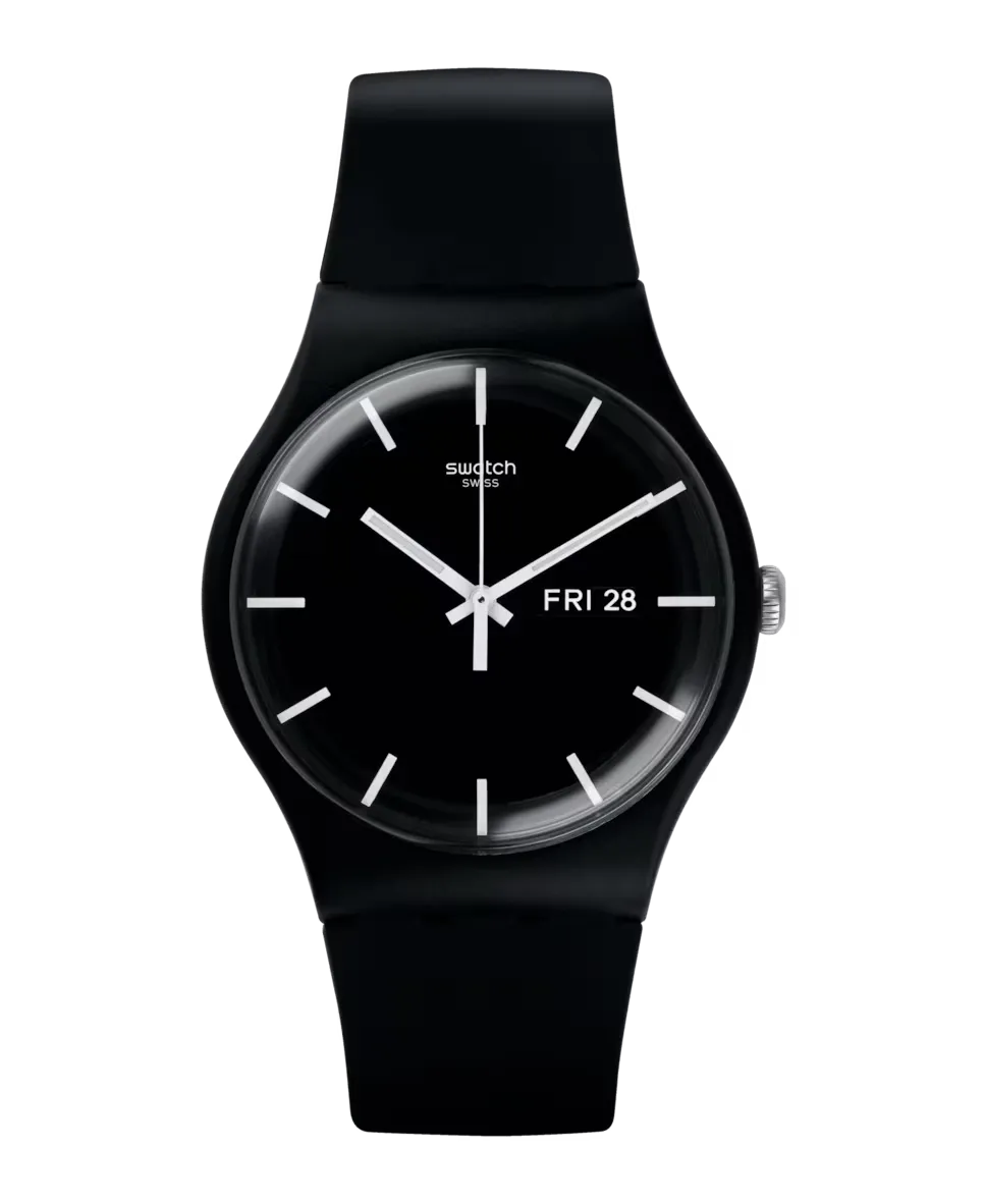 

Часы Black Again Mono с черным ремешком из органического материала Swatch, черный