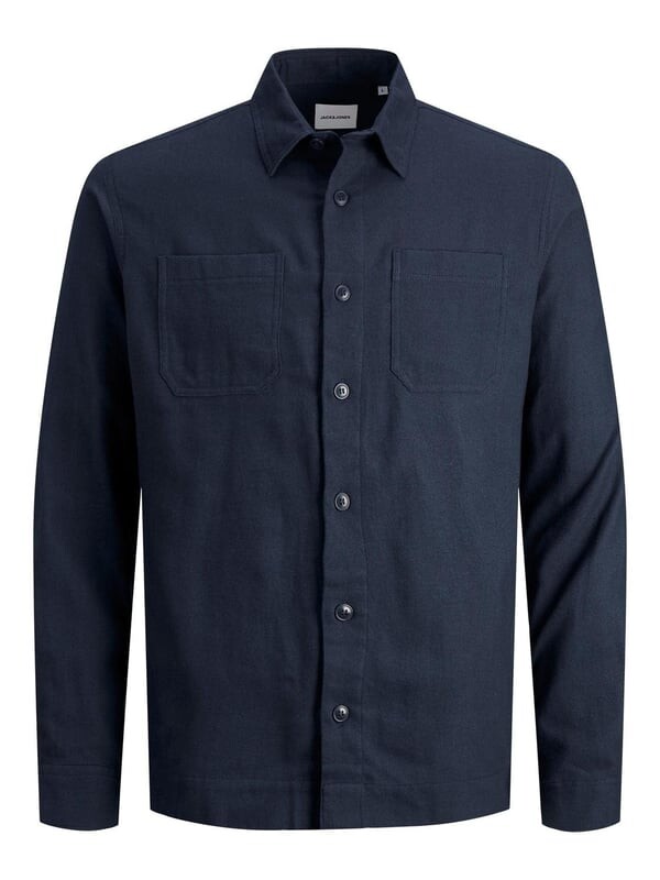 

Однотонная рубашка Logan – синий пиджак Jack & Jones, синий