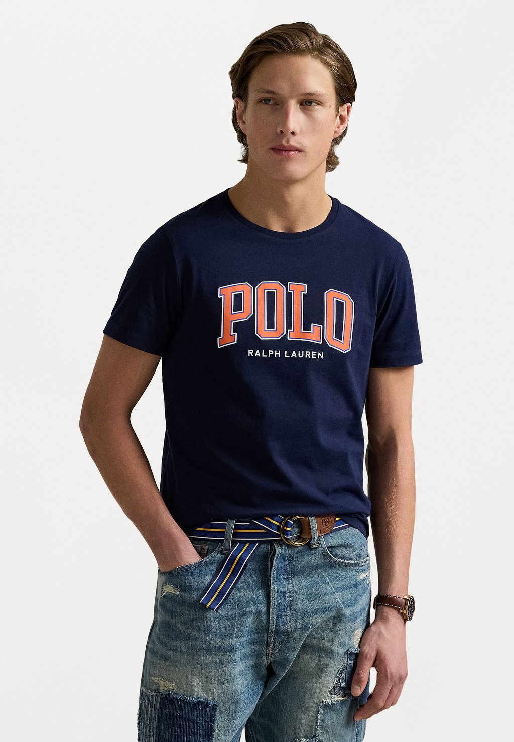 

Футболка с принтом SHORT SLEEVE Polo Ralph Lauren, темно-синий