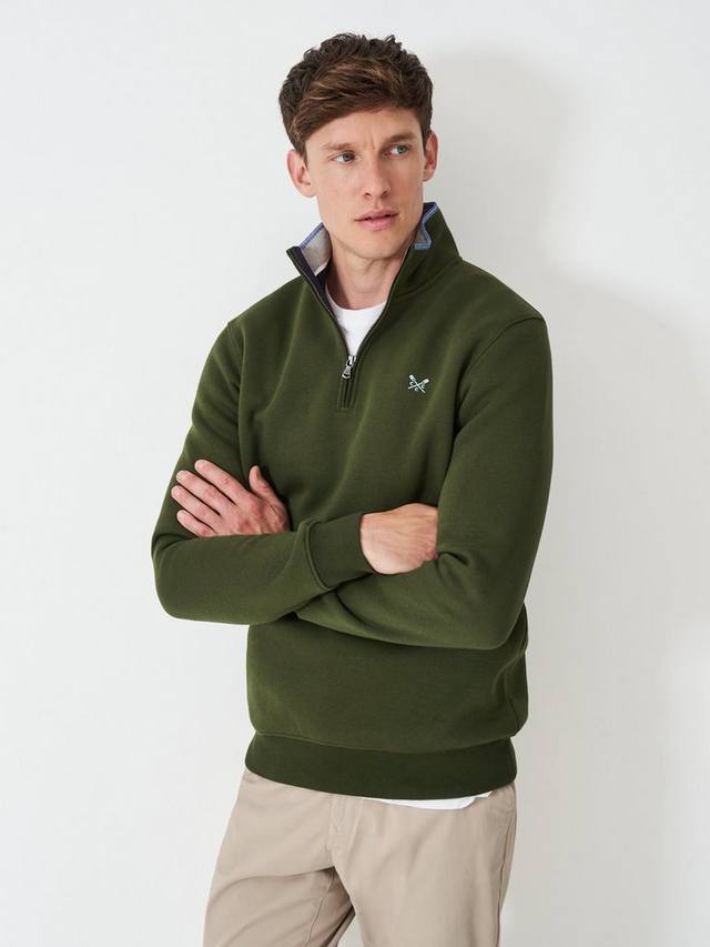 

Классический худи с полумолнией Crew Clothing, Olive Green