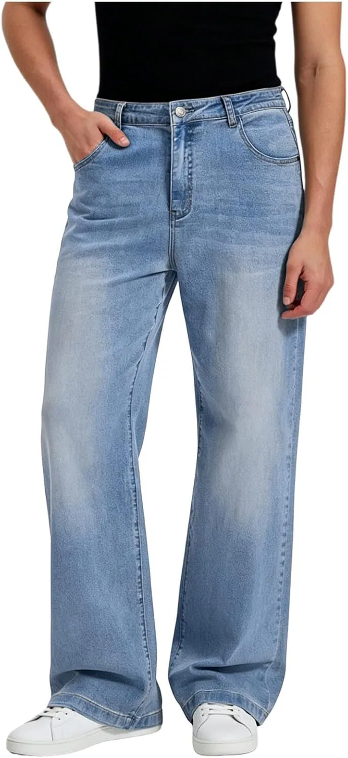Джинсы свободного кроя, деним, Light Blue