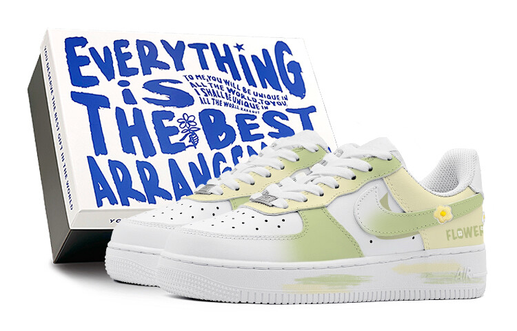 

Кроссовки Nike Air Force 1 Skateboarding Shoes Men Low-top Yellow, зеленый