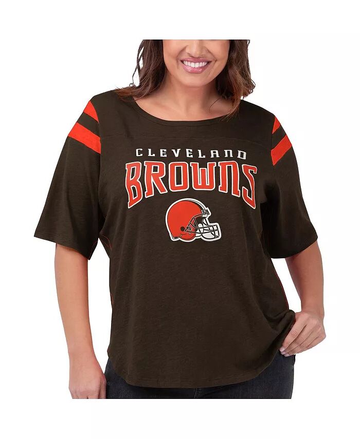 

Женская коричневая футболка Cleveland Browns Plus Size Linebacker G-III 4Her by Carl Banks