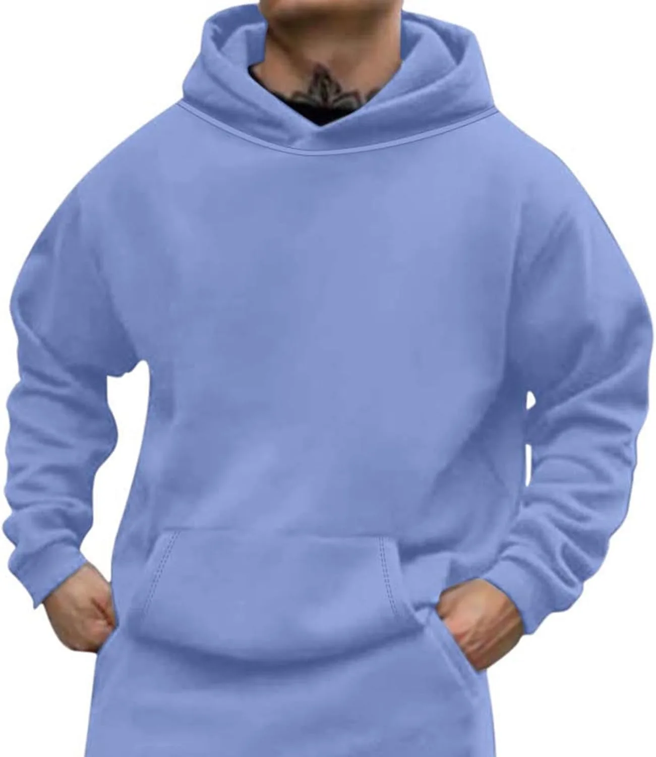 

Мужской худи с капюшоном на шнурке, лонгслив с карманами AQAYL