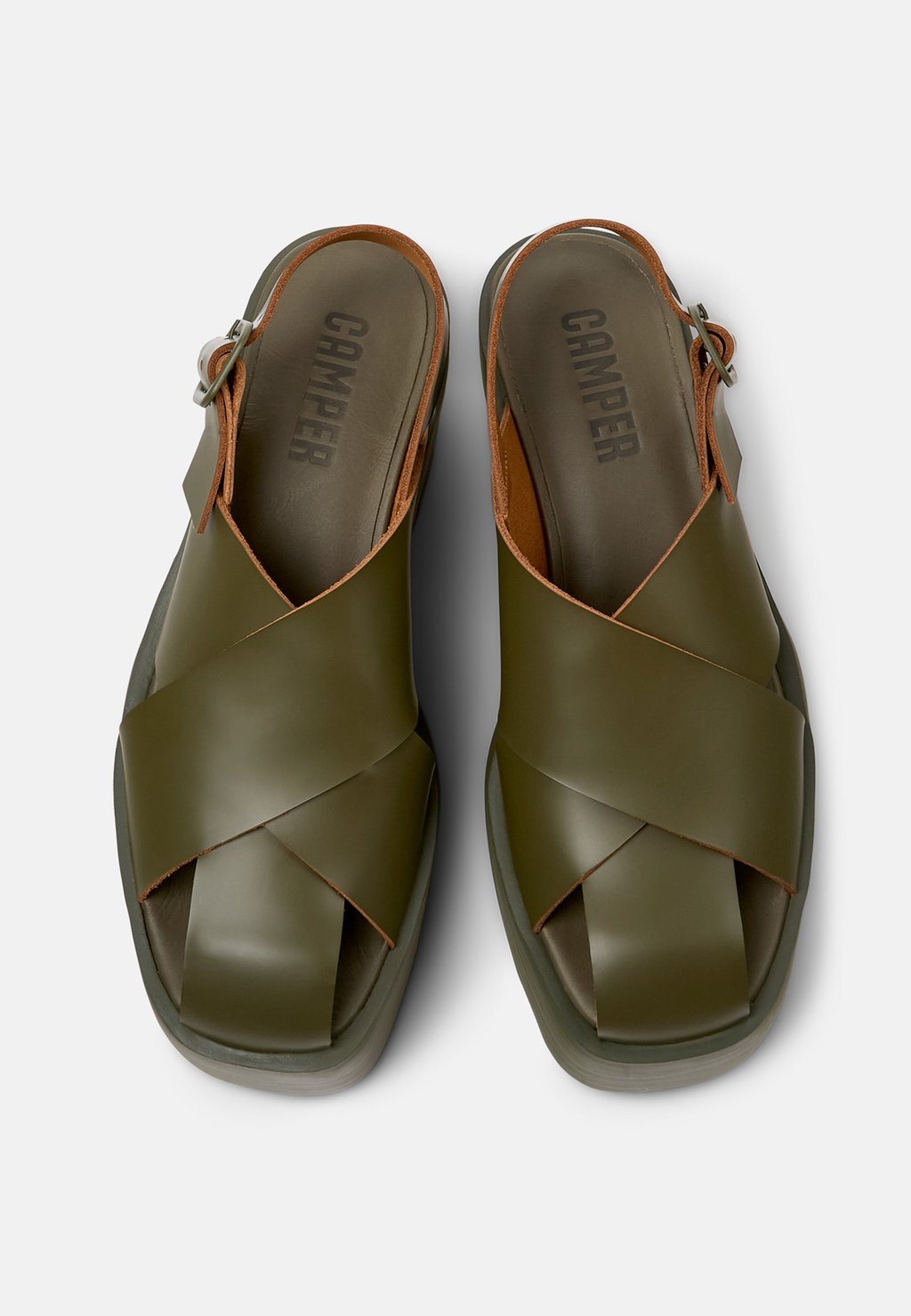 Босоножки на платформе Camper, зеленый — фото 3