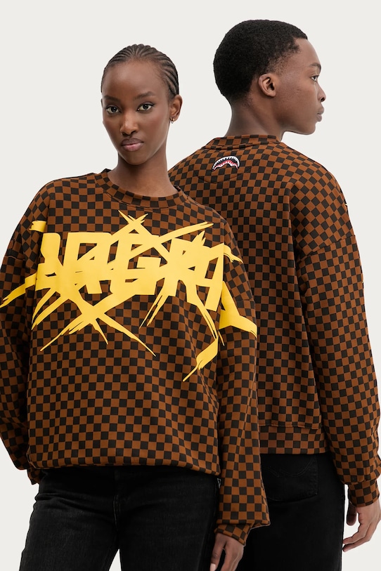 

Хлопковая толстовка Sprayground, коричневый