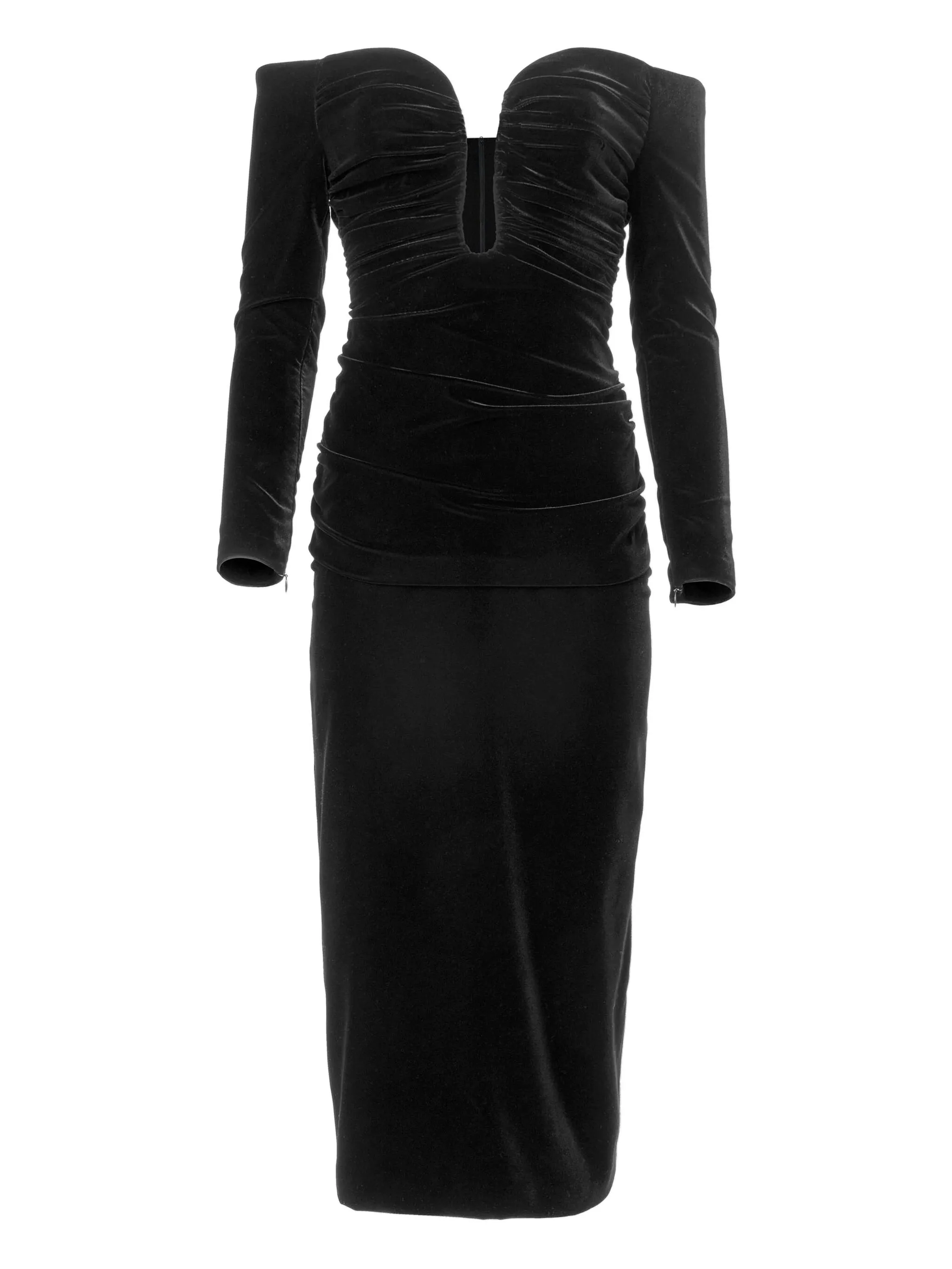 

Бархатное платье миди с V-образным вырезом Carolina Herrera, черный