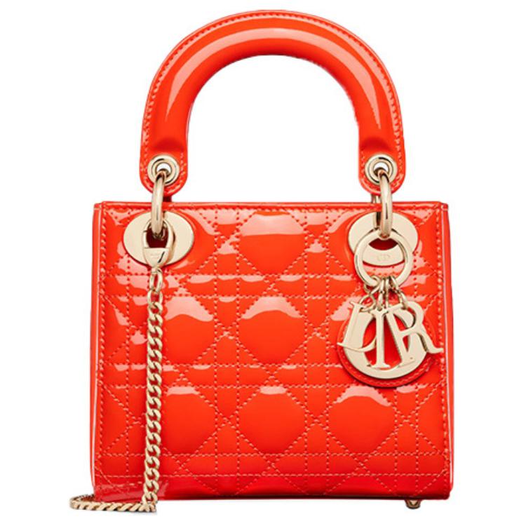 

Lady Cow Leather Lady Bag, сумка через плечо, кросс-боди, мини-клатч для женщин ярко-оранжевый DIOR, Shopping Bag Set(Set+Shopping Bag)