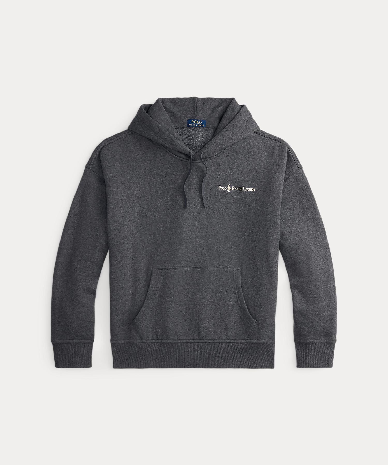 Толстовка с капюшоном и логотипом свободного кроя из флиса Polo Ralph Lauren, 020 Gray