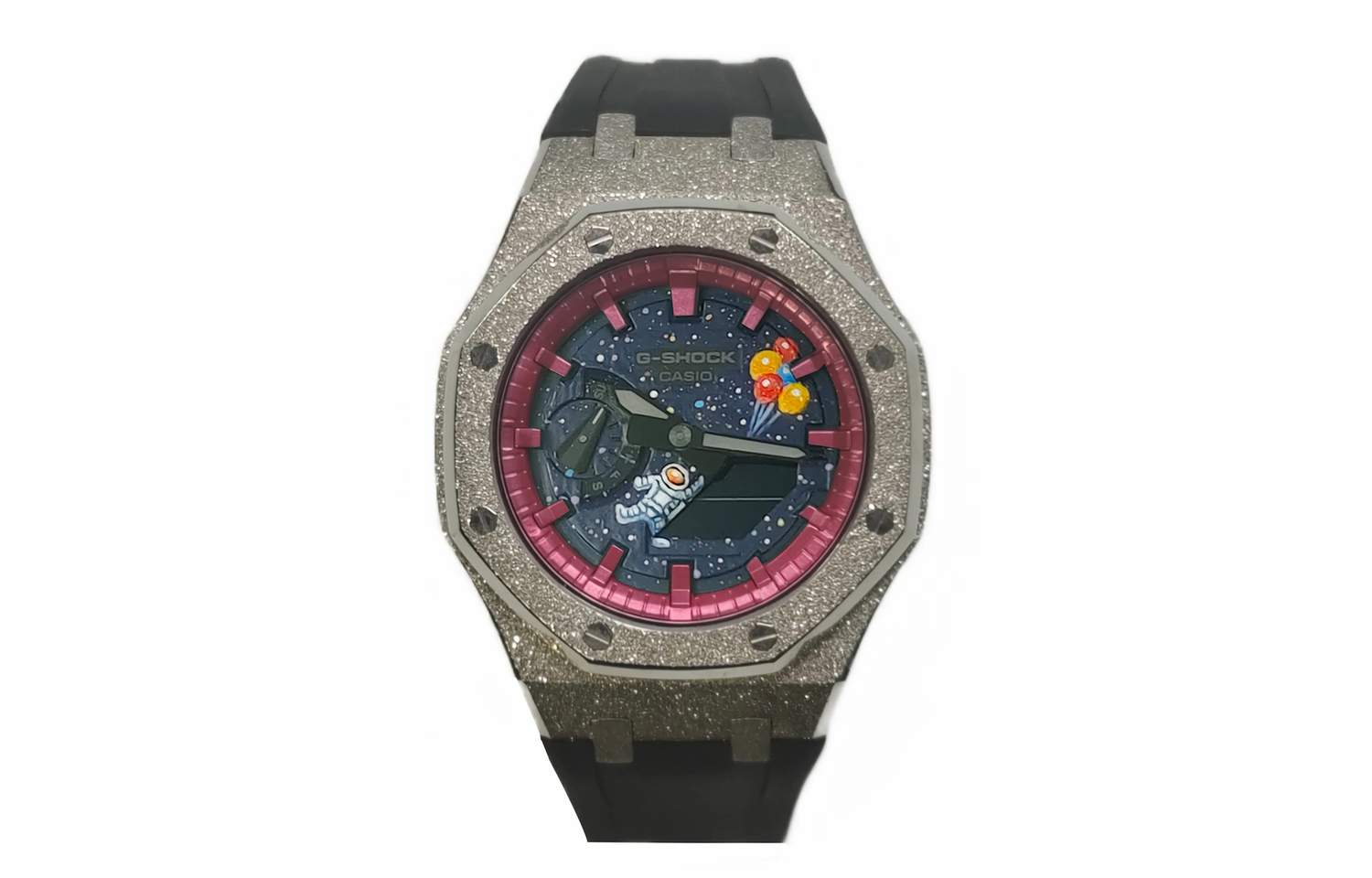 

CASIO Часы Men Liquid Crystal/Analog Dual Display Series 44mm Black Watch, Astronaut Watch Dial