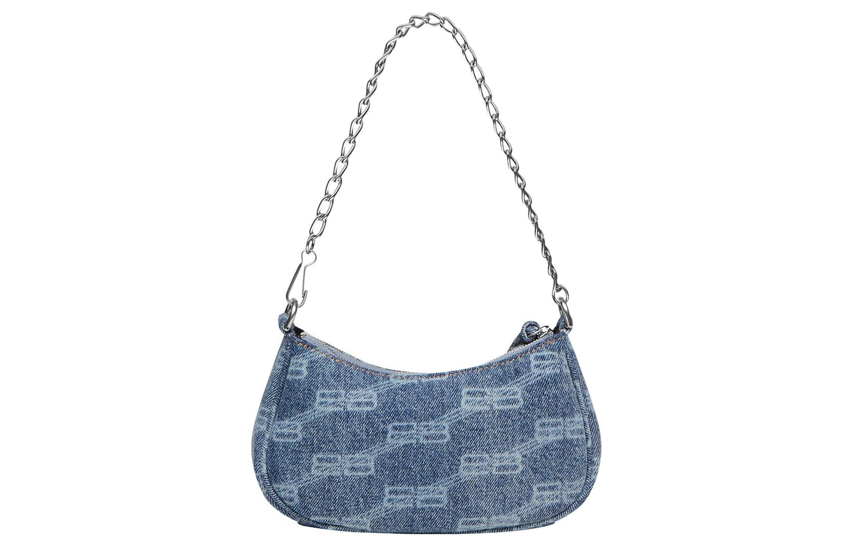 Сумка Le Cagole Mini с цепью Bb Monogram из отбеленного денима Balenciaga — фото 2