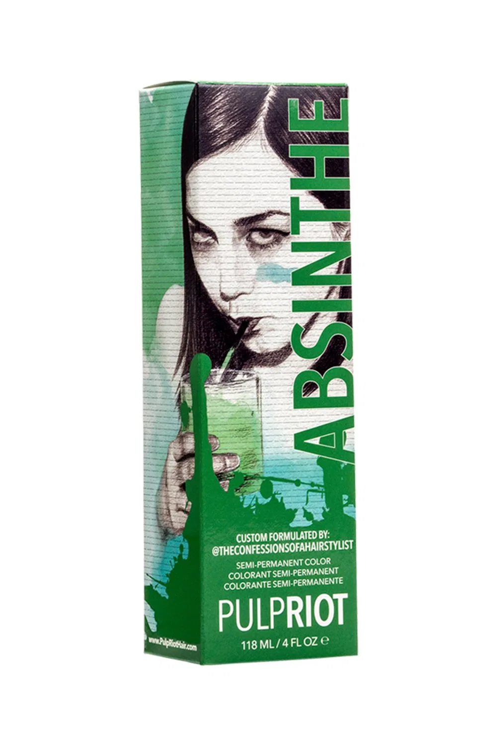 Полуперманентный гель для волос Pulp Riot Absinthe, пастельно-зеленый Pulp Riot