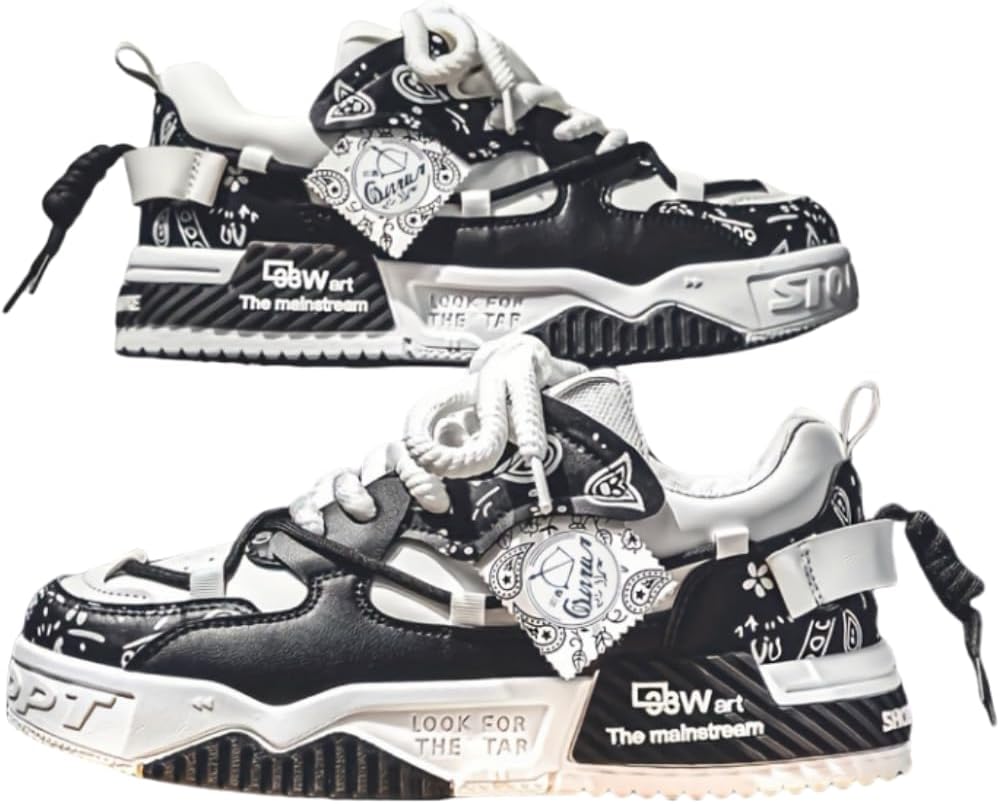 

Мужская модная уличная обувь для скейтборда, удобные кроссовки на шнуровке с противоскользящей подошвой для активного отдыха на улице Hhhchpm, белый/черный