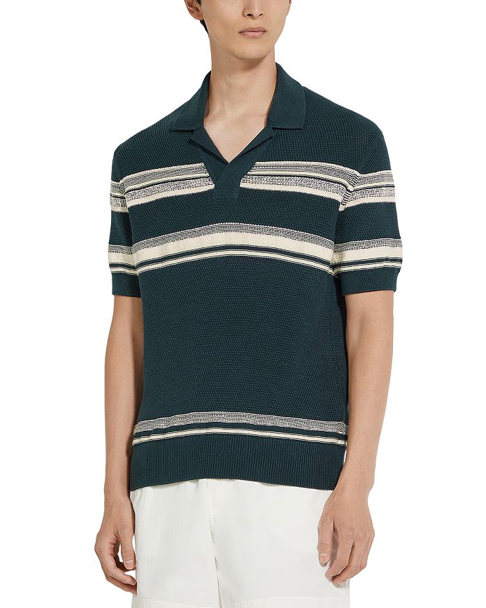 

Классическая поло из хлопка и шелка ZEGNA, зеленый