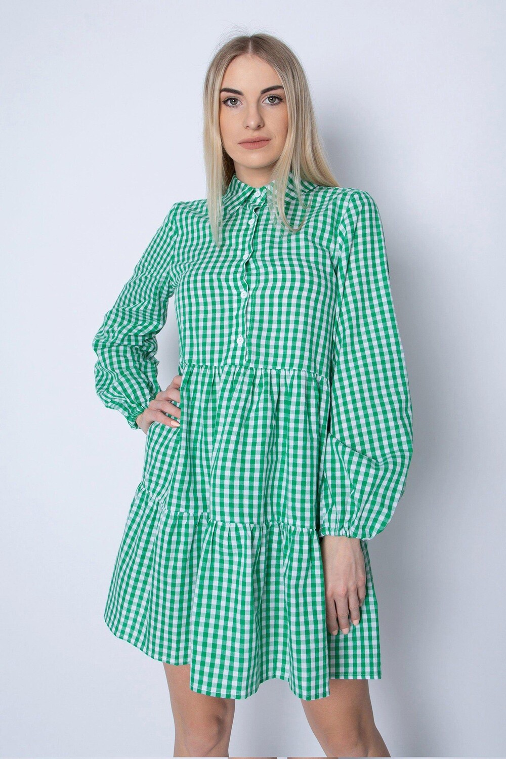 

Свободное платье в клетку оверсайз Cutie London, зеленый